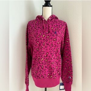 NWOT Champion Urban Outfitters Exclusive Pink Leopard Hoodie (Unisex) Smll